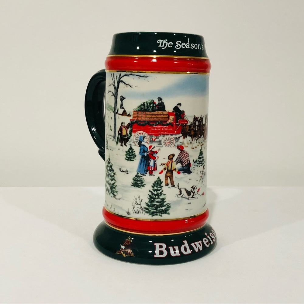 Vintage 1991 Budweiser Holiday Stein